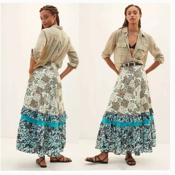 NWT Anthropologie (Raga) Floral Patchwork Maxi Skirt - Picture 1 of 6